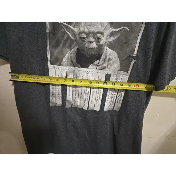 T Shirts - Star Wars Yoda Free Words Of Wisdom Gray L - Excellent Condition - Picture 6 of 7